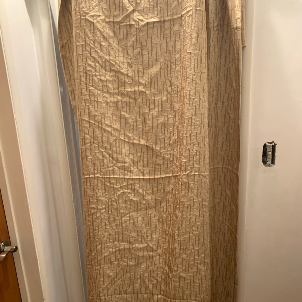 4 gold patterned curtain panels